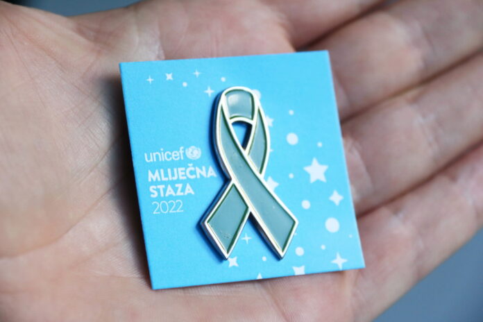 UNICEF Mliječna staza 2022_zelena vrpca - bedž