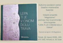 Pozivnica na promociju etno bojanke „Lepa ti je v onom dolu trava“